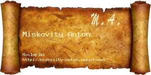 Miskovity Anton névjegykártya